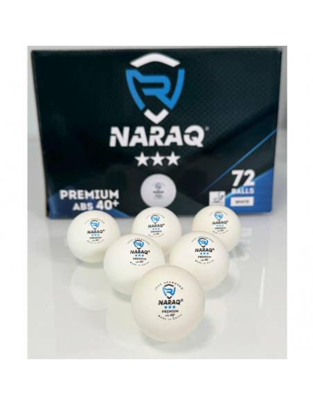 Balles NARAQ ITTF 3*** Premium 40+ Pack 72