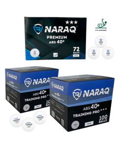 Pack 200 Pelotas NARAQ 3*** Training PRO + 72 NARAQ ITTF...