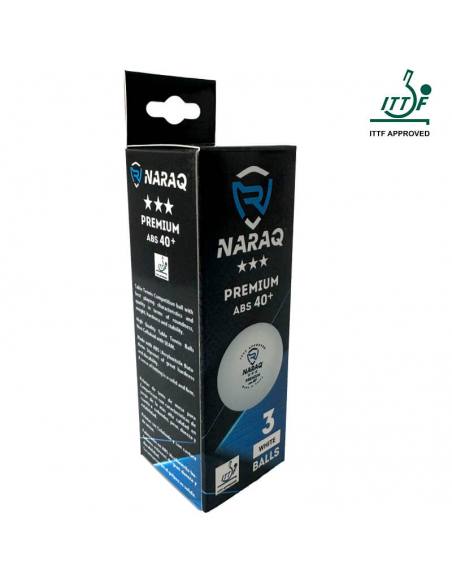 Balles NARAQ ITTF 3*** Premium 40+ Pack 3