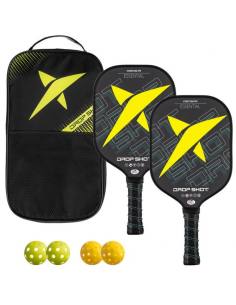 Set 2 raquettes Pickleball Drop Shot Fortum PK + 4 balles