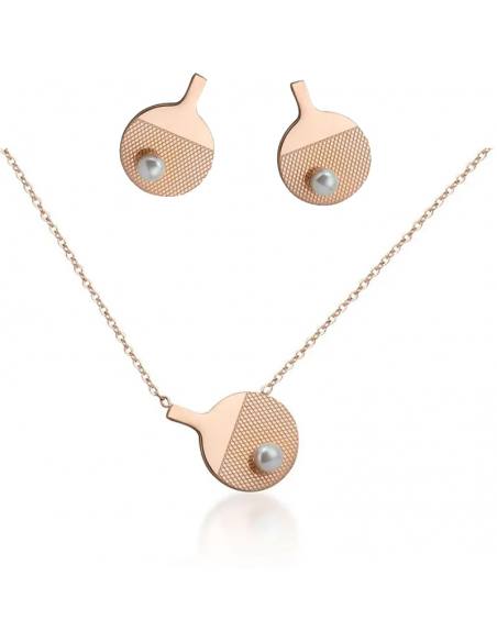 Set Cadena y Pendientes INOX NARAQ con raqueta