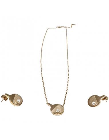Set Cadena y Pendientes INOX NARAQ con raqueta