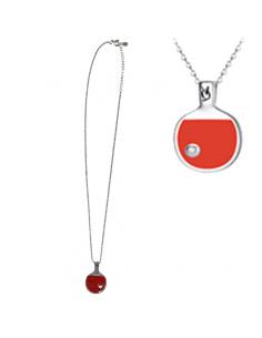 Collier NARAQ Argent rhodié avec raquette