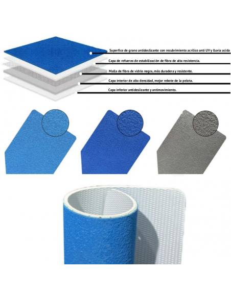 * NARAQ PickleRoll sol acrylique pour terrain de pickleball extérieur 18,2x9mt