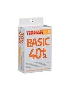 Balles en plastique Tibhar Basic 40+ SL Seamless. Pack 6