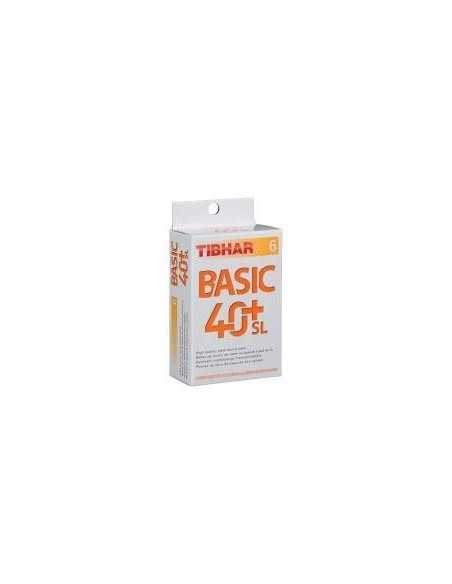 Balles en plastique Tibhar Basic 40+ SL Seamless. Pack 6