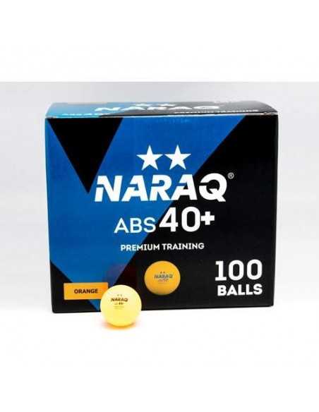 Balle plastique NARAQ 2** Premium Training 40+ ABS pack 100 Orange