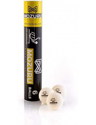 MOZURU balle ABS ITTF 3 STAR 40+ pack 6