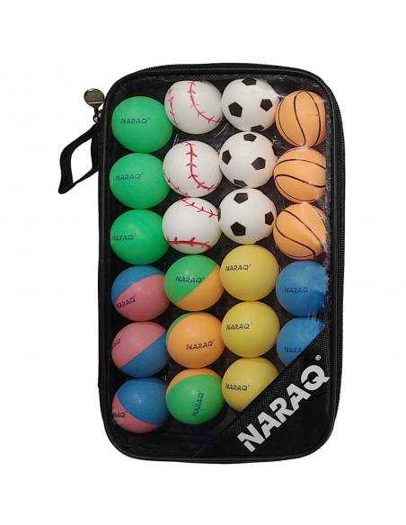 Balle ABS NARAQ Colorato Sports + Sac 24 pcs